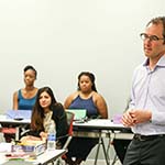 Rich Rothberg, General Counsel for Dell, presents to the girls.